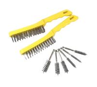 Flaroey Ensemble de 8 Brosses à Gratter Métalliques, Acier Inoxydable 11 Pouces avec Poignée, Détartrage, Outil à Main de Pliage de Poussière de Soudage, Brosse en Teel