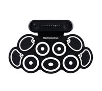 Flaroey Ensemble de Batterie Électronique USB Roll-Up Silicon Drums Pad Digital Pliable Électrique Portable Main Pratique avec Pédale