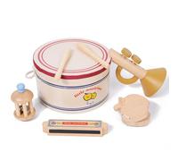 Flaroey Ensemble de Percussions de Couleur Neutre, Instruments de Percussion en Bois Naturel Adaptés à L'Éducation Préscolaire des Enfants