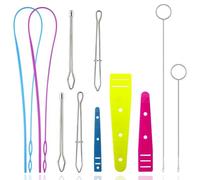 Flaroey Ensemble de Remplacement D'Enfileur de Cordon de Couture, Outils D'Enfileur de Tissu à Tour pour Tissu, Accessoires de Tricot Faits à la Main
