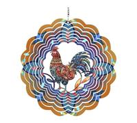 Flaroey Eoliennes à Vent Coq, Cadeaux de Poulet pour Femmes, Emporte-Pièces Suspendues en Acier Inoxydable 3D, Sculpture de Vent Cinétique en Métal D'Environ 30 X 30 cm