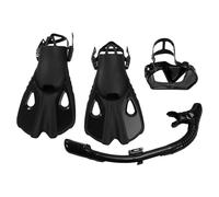 Flaroey Équipement de Plongée en Apnée pour Adultes, Ensemble de Plongée Panoramique, Masque de Plongée en Apnée, Tuba Drys Top, Masque de Plongée et Palmes, Noir