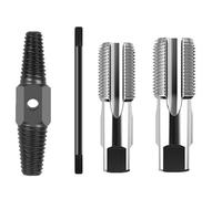 Flaroey Extracteur de vis à double tête - Ensemble de forets endommagés pour tuyaux d'eau cassés - Outils de retrait de vis de robinet de valve de réparation de filetage