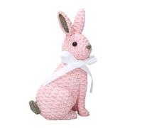 Flaroey Figurine de Lapin de Simulation, Art du Festival, Ornement de Lapin, Décoration de Table de Pâques, Facile à Utiliser, Rose-A