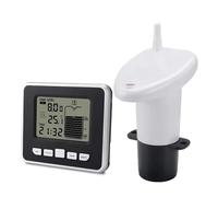 Flaroey Indicateur de niveau d'eau sans fil - Capteur de niveau d'eau - Capteur de niveau de liquide - Thermomètre numérique - Horloge - Compteur de niveau d'eau