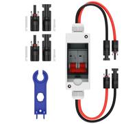 Flaroey Interrupteur de Déconnexion de Panneau Solaire, Disjoncteur 32A DC 500V, Interrupteur de Déconnexion PV avec Boîtier Étanche IP65