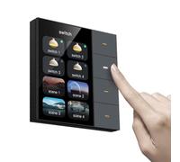 Flaroey Interrupteur Mural Intelligent 3,5 Pouces à Écran Tactile, 4 Groupes de Commutateurs, Capteur Radar de Scène à 8 Voies, Interrupteur de Gradation, Rideau Tuya Zigbee A