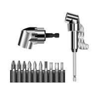 Flaroey Kit d'adaptateur de perceuse à angle droit de 105 degrés amélioré avec tournevis multifonction pour les espaces restreints (6,3 cm et 14 cm)