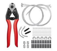 Flaroey Kit de Câbles de Frein de Vélo 96 Pièces, Boîtier de Câble de Dérailleur de Changement de Vitesse de Vélo avec Embouts, Câble de Nouilles de Frein en V, Clip en C, Crochets en S Durables