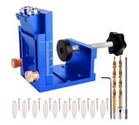 Flaroey Kit Gabarit Trou Poche pour le Travail Du Bois Bricolage, Outil Travail Du Bois Réglable pour un Ensemble Pinces Guidage Perçage Trou Poche à Angle 15 °