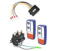 Flaroey Kit Treuil à Télécommande sans 12V, 250A, en Plastique et Métal, Incluant Un Contacteur à Relais Solénoïde et 2 Télécommandes sans pour Treuil