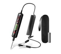 Flaroey Lampe D'Essai de Voiture Intelligente, Testeur de Circuit de Sonnerie 0,8 V-100 V DC, Testeur de Tension Bidirectionnel avec Lampe de Poche, Fusible de Continuité