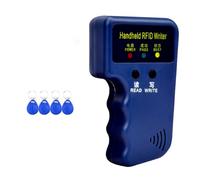 Flaroey Lecteur de Cartes RFID 125 KHz + Kit Copieur/Écrivain avec 4 Porte-Clés, Programmeur de Duplication de Cartes ID EM4305 T5577 avec Chaque Étiquette Réinscriptible.