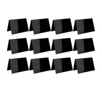 Flaroey Lot de 12 mini tableaux noirs en acrylique pour fêtes, buffets, marque-places de mariage lisses