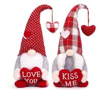 Flaroey Lot de 2 nains de Saint-Valentin en peluche pour décoration de table, Mr & Mrs. Sweet Suédois, environ 16 x 16 x 44 cm