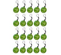 Flaroey Lot de 20 étiquettes NFC Ntag213 13,56 MHz pour tous les téléphones compatibles NFC Carte de visite à puce NFC 31,5 x 28 mm C
