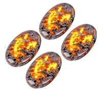 Flaroey Lot de 4 pierres de flamme naturelles pour yoga, jouet sensoriel à la main, outil de méditation naturel, décoration de bureau pour fontaine