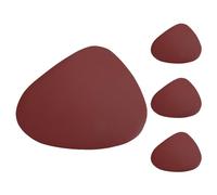 Flaroey Lot de 4 sets de table impermables et antidrapants en cuir - Accessoires de cuisine - Rouge vin