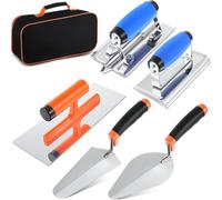 Flaroey Lot de 6 outils de maçonnerie à main en béton pour outils de ciment y compris débroussailleuse, finition rainurée, kit de pointage débutant