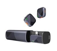 Flaroey Mini microphone sans fil 2,4 GHz, design capsule de temps, transmission stable de 300 m pour Vlogg Live Streaming B