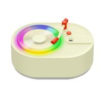 Flaroey Mini USB Portable Rétro Record Player Cool Mist Air Humidificateur Huile Essentielle Aroma Diffuseur avec LED