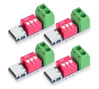 Flaroey Module de Carte de Déclenchement USB-C PD PD/QC Decoy Charge USB Type-C Vers Chargeur Haute Vitesse 12 V Puissance de Sortie Boost 4 Pièces