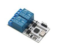 Flaroey Module de Relais 2 Canaux USB Vers CH340 Module de Relais de Contrôle Série Protection Optocoupleur Module D'Interface TYPEC DSTUR-T20