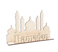 Flaroey Ornements en Bois du Ramadan Eid Mubarak DéCoration de Table DéCoration du Festival du Ramadan Musulman E
