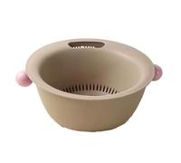 Flaroey Panier à linge multifonction double couche pour légumes et fruits, joli design rond de couleur unie, épais pour plus de durabilité B