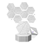 Flaroey Paquet de 12 Panneaux de Mousse Acoustique 12x10x6x0,4 Pouces, Panneaux Muraux en Mousse Insonorisés Auto-Adhésifs, pour Gris Argenté Acoustique