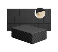 Flaroey Paquet de 15 Panneaux Muraux Acoustiques 12x8x4 Pouces, Panneau Insonorisant Auto-Adhésif, pour Studios D'Enregistrement Noir