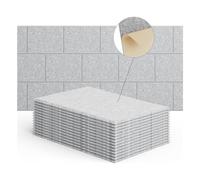 Flaroey Paquet de 15 Panneaux Muraux Acoustiques 12x8x4 Pouces, Panneau Insonorisant Auto-Adhésif, pour Studios D'Enregistrement Gris Argenté