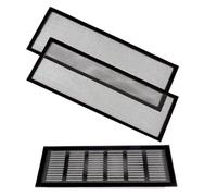 Flaroey Paquet de 2 Pièges/Mailles D'Aération de Sol Noirs 4x10 - Couvercle D'Écran de Ventilation Magnétique en Silicone pour la Climatisation Domestique