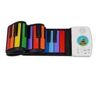 Flaroey Piano à Main Électronique 49 Touches Clavier Portable Piano Souple en Silicone Compatible Bluetooth Cadeau pour Enfants Multicolore