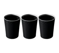 Flaroey Poubelle de Salle de Bain, Petite Poubelle avec Sac Poubelle, Poubelle en Plastique, Panier Poubelle Rond de Salle de Bain, Cuisine, 3 Pièces, Noir