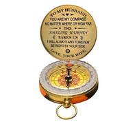 Flaroey Profitez de la Balade, Boussole en Cuivre, Cadeau pour Enfants Camping Randonnée Poche Boussole Portable, Épouse à Mari