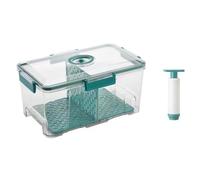 Flaroey Récipient de Stockage des Aliments sous Vide, Organiseur Transparent pour Réfrigérateur avec Filet de Drainage, Distributeur de Nourriture pour Cuisine, Vert L
