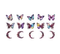 Flaroey Rétro Notebook Décoration Matériel Autocollants DIY Autocollant Décoratif pour Notebook Étiquettes de Notebook, Midnight Butterfly