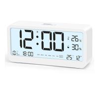 Flaroey Réveil Numérique avec Grand Écran LCD, Sonnerie Forte pour Un Réveil Efficace, Multifonction avec Température