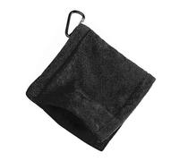 Flaroey Serviette de poche pour balle de golf avec clips - 14 x 14 cm - Microfibre de qualité supérieure - Accessoires de nettoyage pour balles de golf - Noir