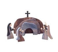 Flaroey Statue de Jésus Décoration Statue de la Nativité en Bois Ensemble D'Artisanat de Pâques Kit de Pièces