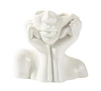 Flaroey Style Nordique Vase à Fleurs Femmes Corps Demi- Pot de Fleur Vase en Céramique Art Artisanat Chambre Salon Décor de Bureau,A