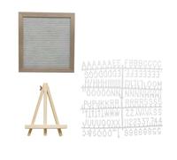 Flaroey Tableau en liège de 25,4 x 25,4 cm - Décoration murale en feutre - Tableau à lettres en bois de chêne - Facile à installer - Blanc