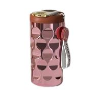 Flaroey Tasse en Acier Inoxydable avec Doublure en Céramique, Tasse à Eau Épaisse de Haute Valeur, Tasse à Diamant Portable, Tasse à Café de Voiture Rose