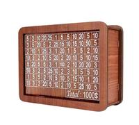 Flaroey Tirelire en Bois pour Enfants Adultes, Boîte D'Économie d'argent, Tirelire Réutilisable avec Cible de Comptage -A