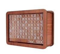 Flaroey Tirelire en Bois pour Enfants Adultes, Tirelire avec Compteur, Boîte D'Économie d'argent, Tirelire avec Cible de Comptage Facile à Utiliser 1000