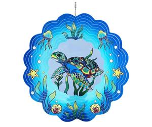 Flaroey Tortue de Mer Éolienne 3D Suspendue à Vent, Cadeaux D'Ornement de Tortue de Mer, Sculpture Cinétique de Vent en Métal pour la Décoration de