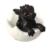 Flaroey Œufs de dragon imprimés en 3D, statue de dragon, ensemble de décoration de bureau, un cadeau pour les collectionneurs de dragons, noir