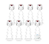 Flaschenbauer Bouteilles en verre Sapin de Noël I Pack de 8 avec une capacité de remplissage de 40 ml I Bouteille en forme de sapin de Noël avec bouchon mécanique - Étiquette incluse I Exclusif pour