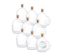 Flaschenbauer Lot de 9 mini bouteilles en verre avec bouchon en forme de cœur 200 ml